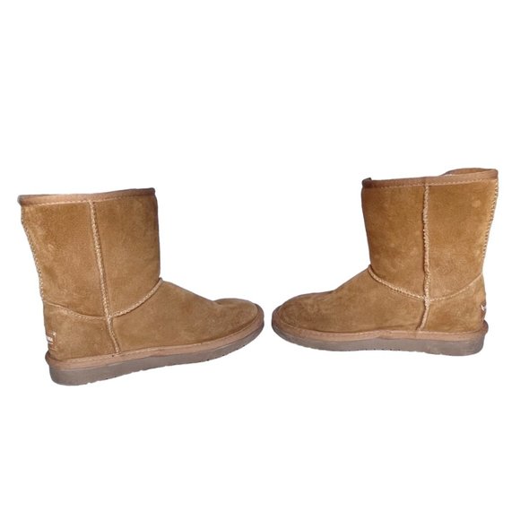 Kids' Koolabura Ugg Victoria Short Boot Chesnut Size 1 Suede Faux Sherpa Cognac - Picture 6 of 10